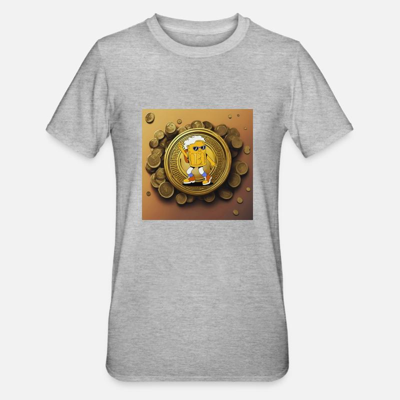 Dancing Beerman - Unisex Polycotton T-Shirt - heather grey