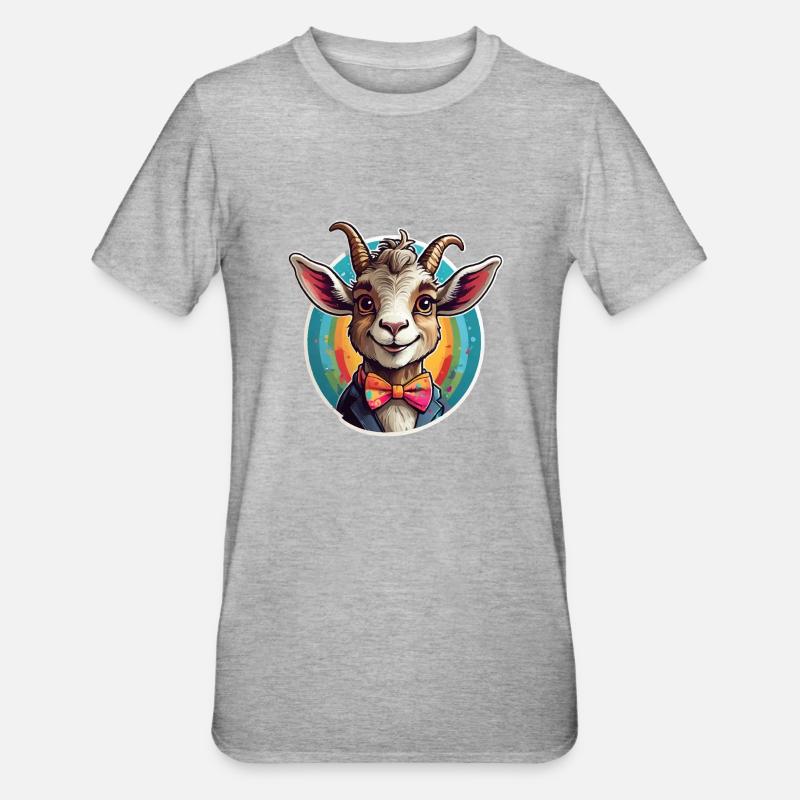 Funny Goat Comic - Unisex Polycotton T-Shirt - heather grey