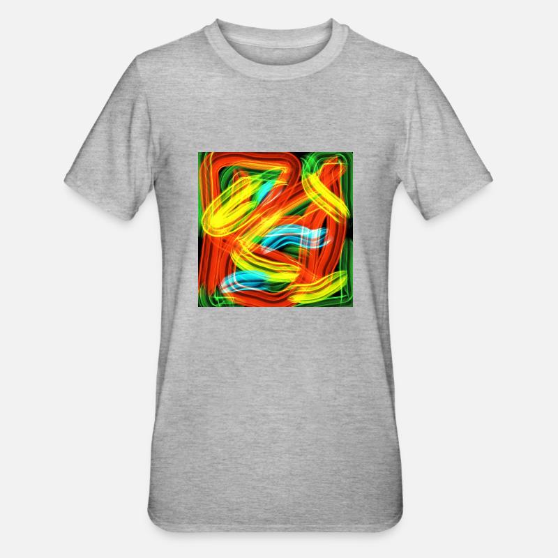 Rayures de couleur - T-shirt polycoton Unisexe - gris chiné