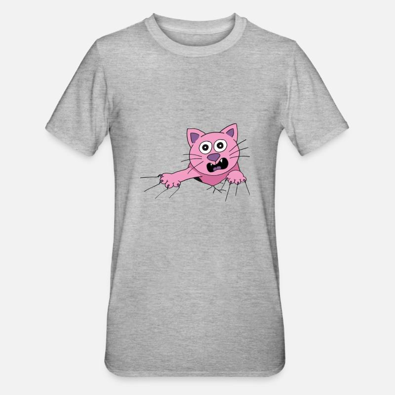 Cat screams for help - Unisex Polycotton T-Shirt - heather grey