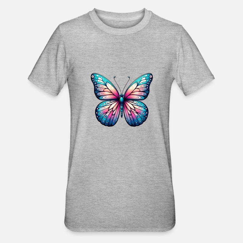 Prächtiger Schmetterling - Elegance Gone - Unisex Polycotton T-Shirt - Grau meliert