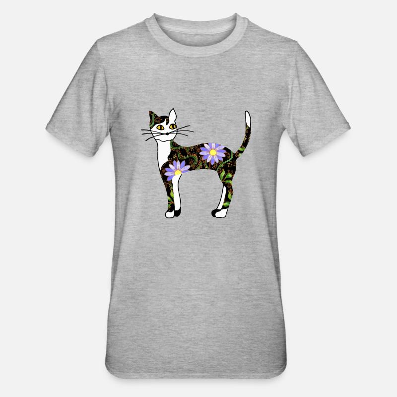 Chat - T-shirt polycoton Unisexe - gris chiné