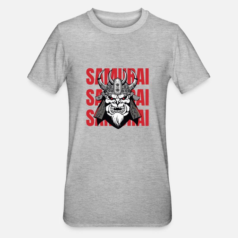 Samurai - Unisex Polycotton T-Shirt - heather grey