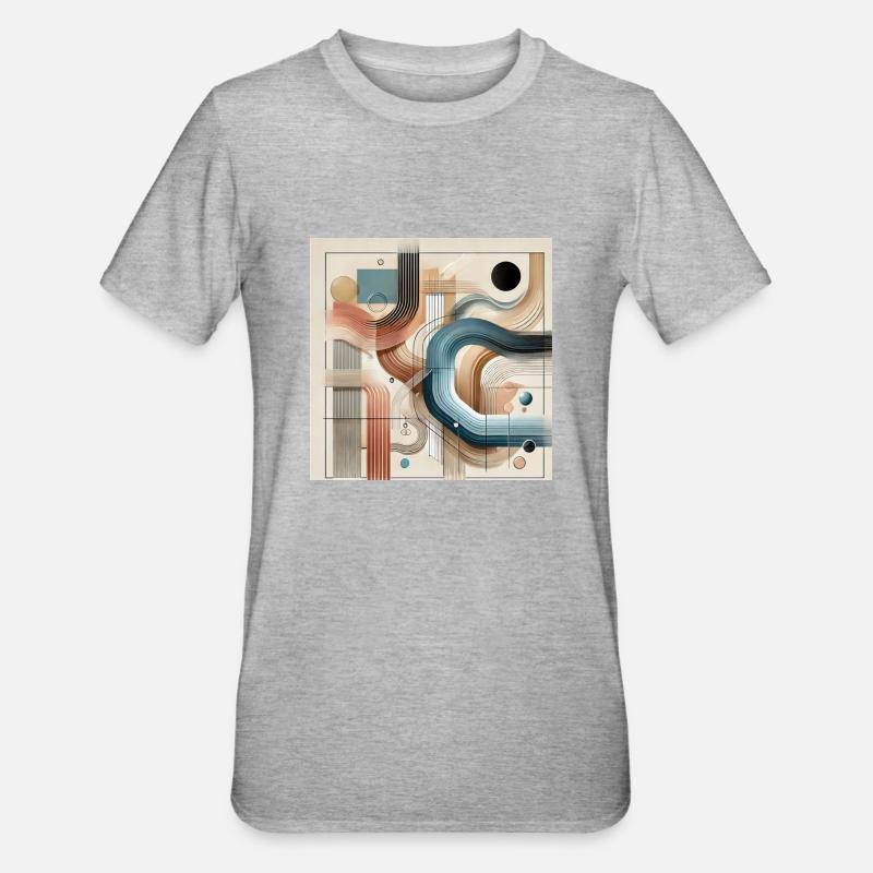Moderne Eleganz - Abstraktes Gemälde - Unisex Polycotton T-Shirt - Grau meliert