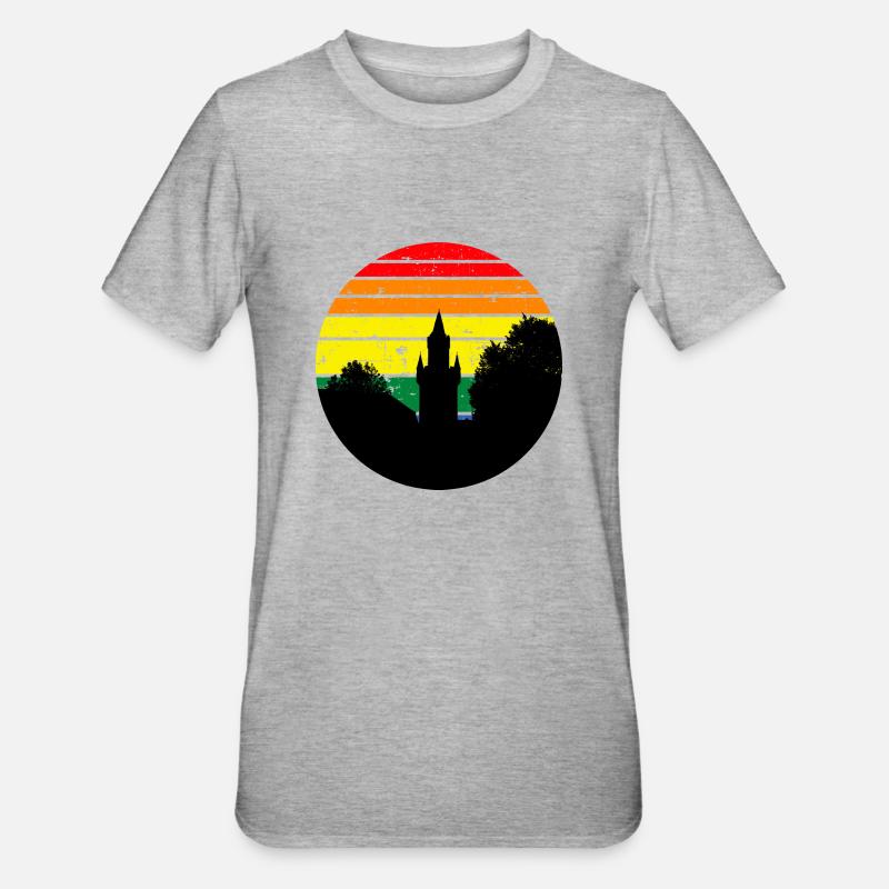 Adolfsturm Retro Sunset - Unisex Polycotton T-Shirt - Grau meliert