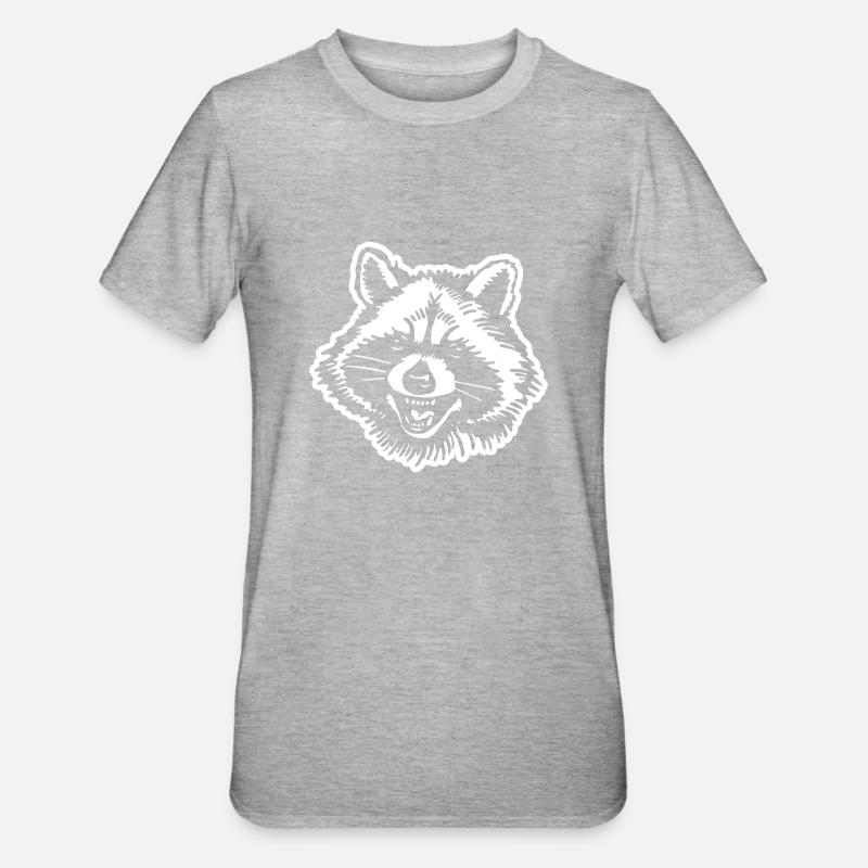 Waschbär - Unisex Polycotton T-Shirt - Grau meliert