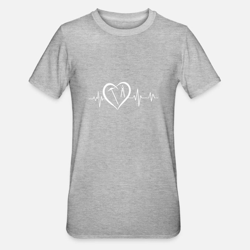 battement de cœur architecture - T-shirt polycoton Unisexe - gris chiné