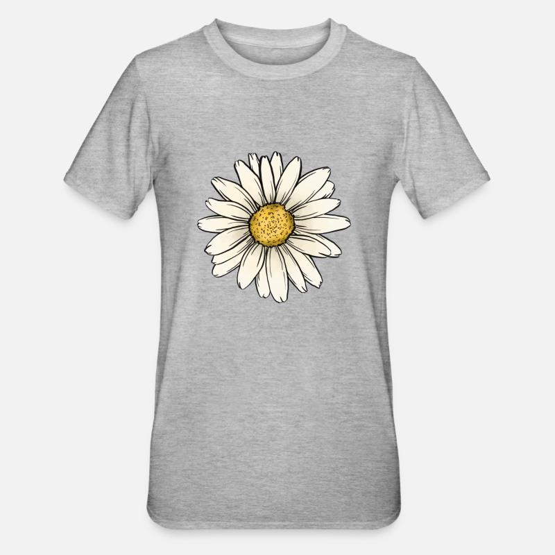 Gänseblümchen - Unisex Polycotton T-Shirt - Grau meliert