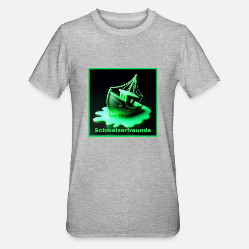 3D Drucker - Schmelzerfreunde - Unisex Polycotton T-Shirt - Grau meliert