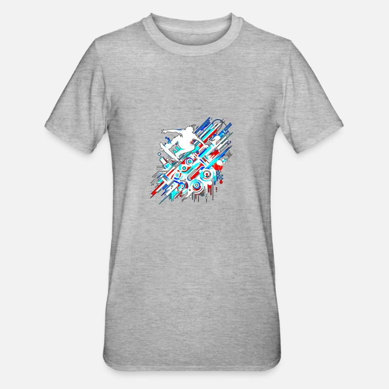 GraffitiWhite - Unisex Polycotton T-Shirt - Grau meliert