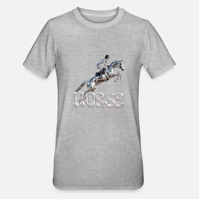 Springreiter Chrom 1 - Unisex Polycotton T-Shirt - Grau meliert
