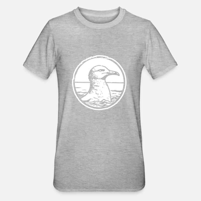 Möwe - Unisex Polycotton T-Shirt - Grau meliert
