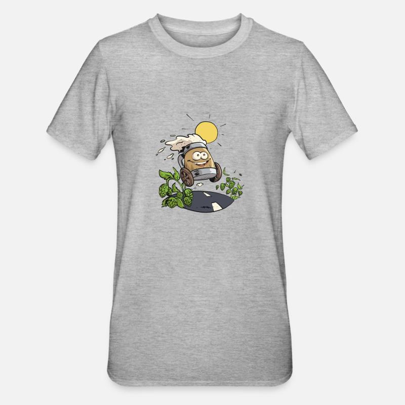 Bière joyeuse - T-shirt polycoton Unisexe - gris chiné