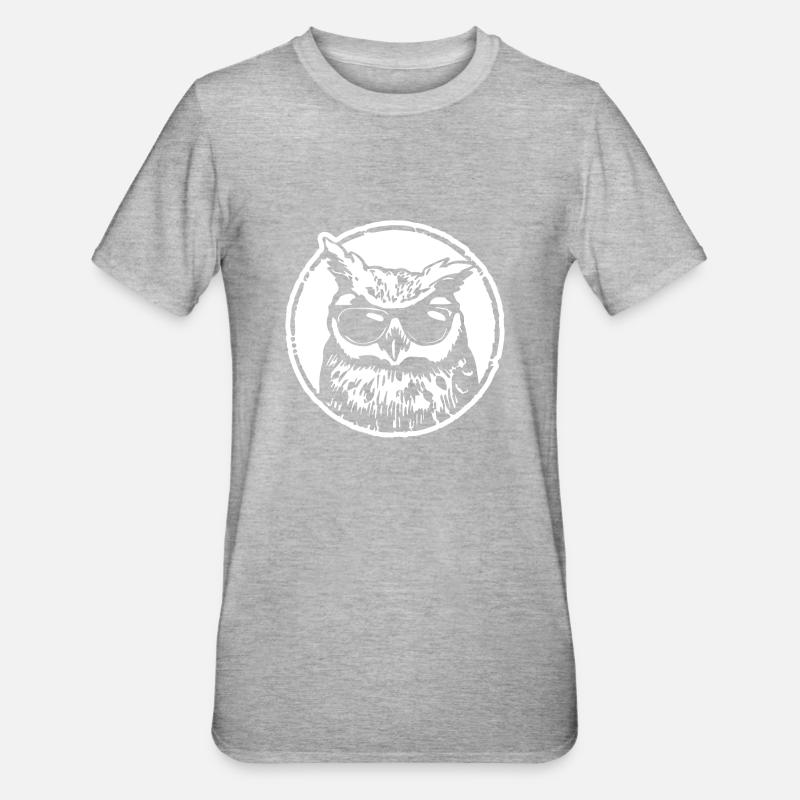 Gufo - Maglietta unisex, mix cotone e poliestere - grigio melange