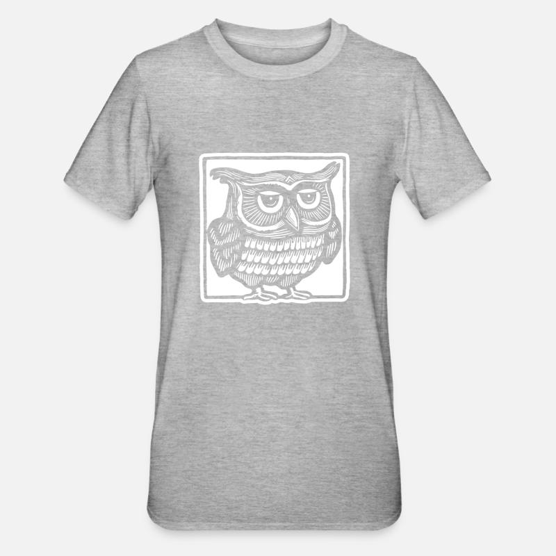 Hibou - T-shirt polycoton Unisexe - gris chiné