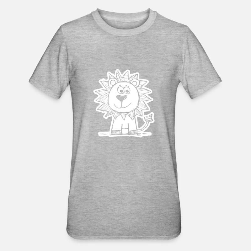 Leone Testa di leone - Maglietta unisex, mix cotone e poliestere - grigio melange