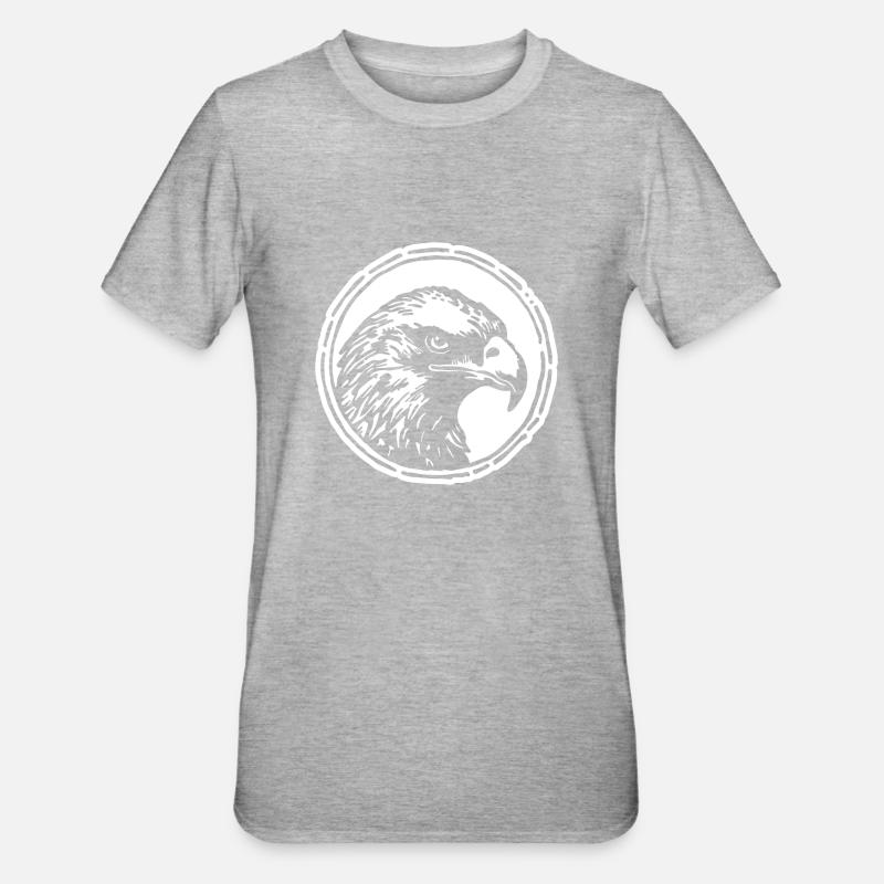 Eagle Eagle Head - Unisex Polycotton T-Shirt - heather grey