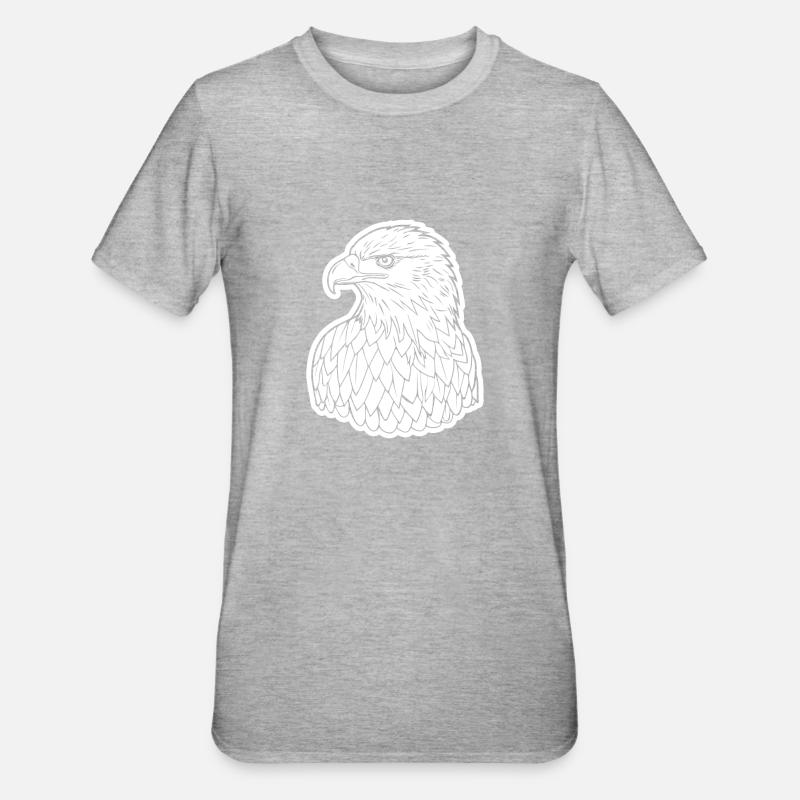 Eagle Eagle Head - Unisex Polycotton T-Shirt - heather grey