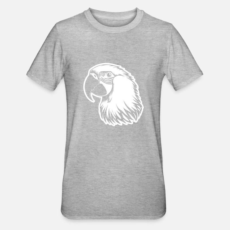 Perroquet oiseau - T-shirt polycoton Unisexe - gris chiné