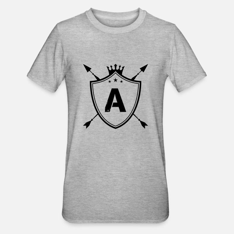 wappen a - Unisex Polycotton T-Shirt - Grau meliert