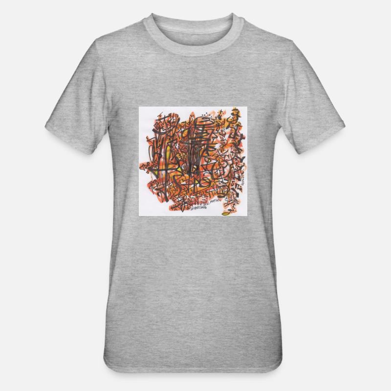 Chakra Lightcodes:Rootchakra - Unisex Polycotton T-Shirt - Grau meliert