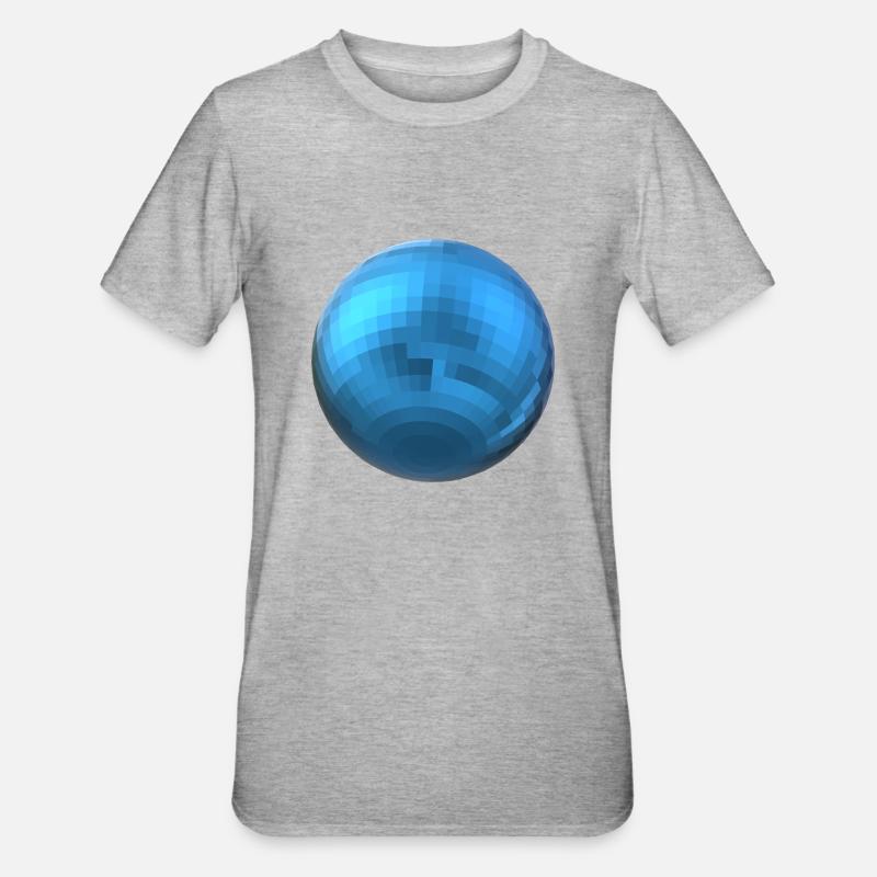 Blaue Kugel - Unisex Polycotton T-Shirt - Grau meliert