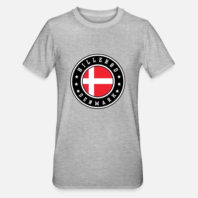 Hillerød, Danemark - T-shirt polycoton Unisexe - gris chiné