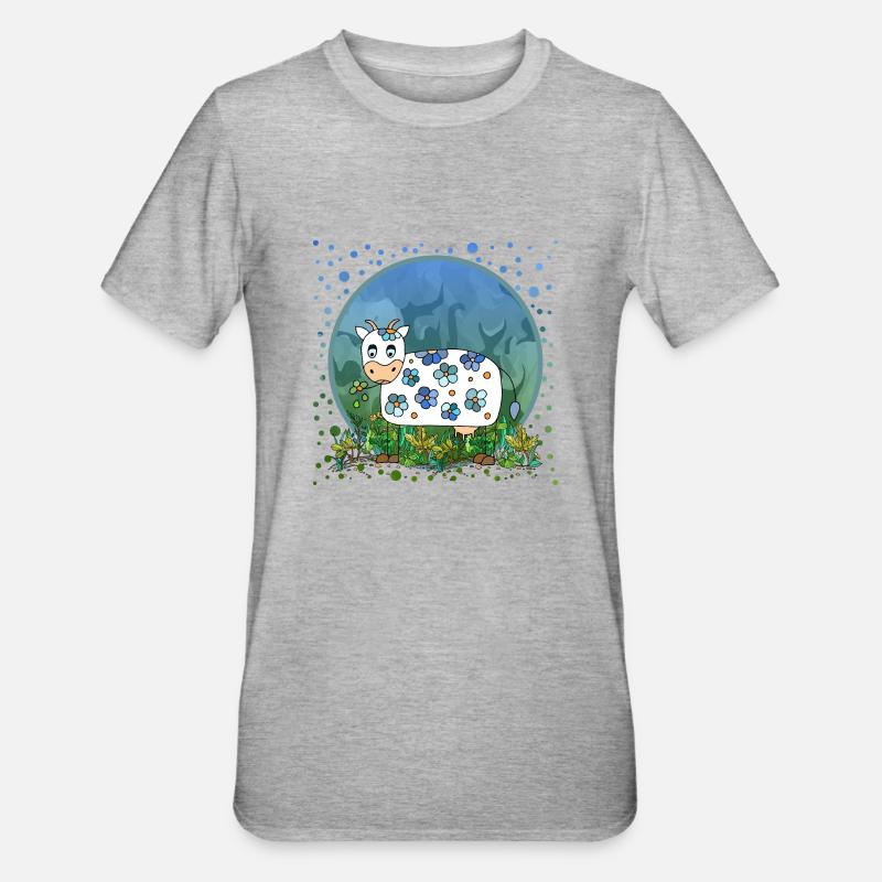 Kuh - Unisex Polycotton T-Shirt - Grau meliert