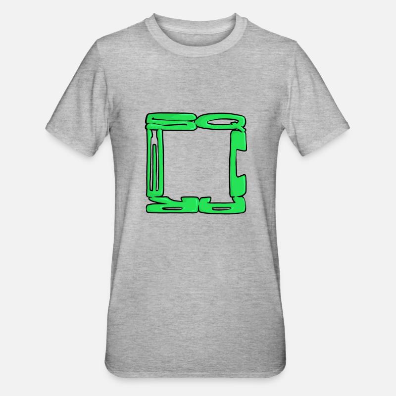 Quadratisches Graff - Unisex Polycotton T-Shirt - Grau meliert