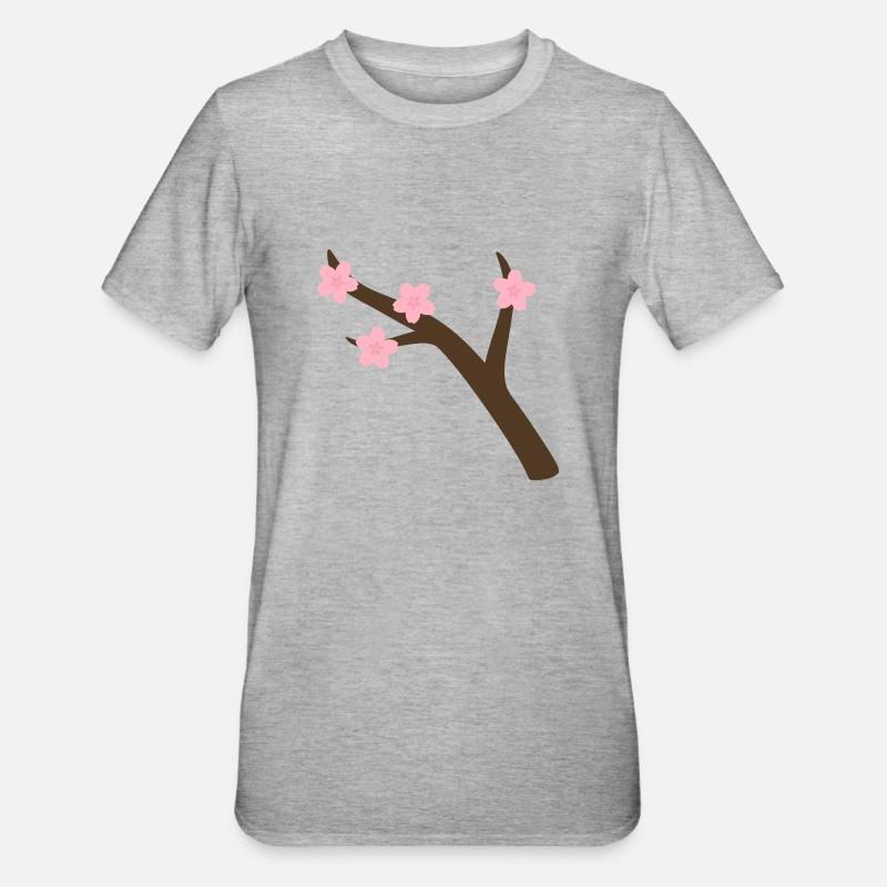 Branche de Sakura - T-shirt polycoton Unisexe - gris chiné