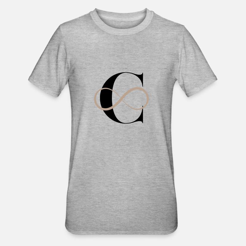 Unendlicher Buchstabe c - Unisex Polycotton T-Shirt - Grau meliert