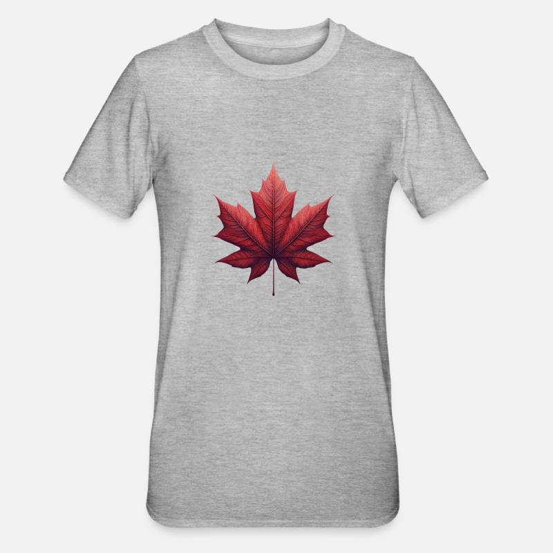 Feuille d’érable érable - T-shirt polycoton Unisexe - gris chiné