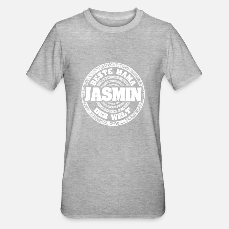 Jasmin als Mutter - Unisex Polycotton T-Shirt - Grau meliert