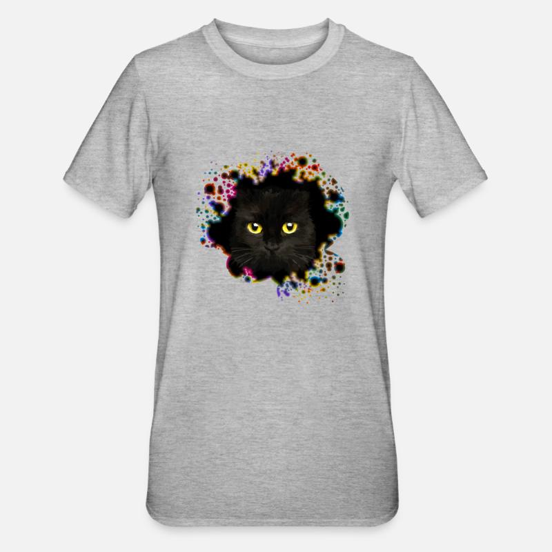 Chat - T-shirt polycoton Unisexe - gris chiné