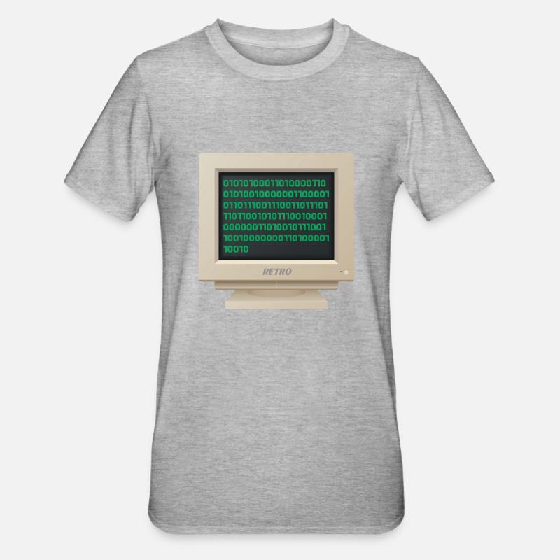 CRT - Binary Code - Unisex Polycotton T-Shirt - heather grey