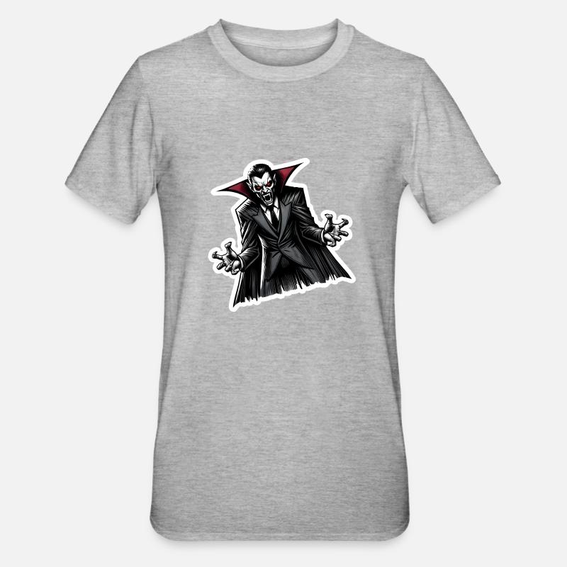 Blutsauger schräg - Unisex Polycotton T-Shirt - Grau meliert