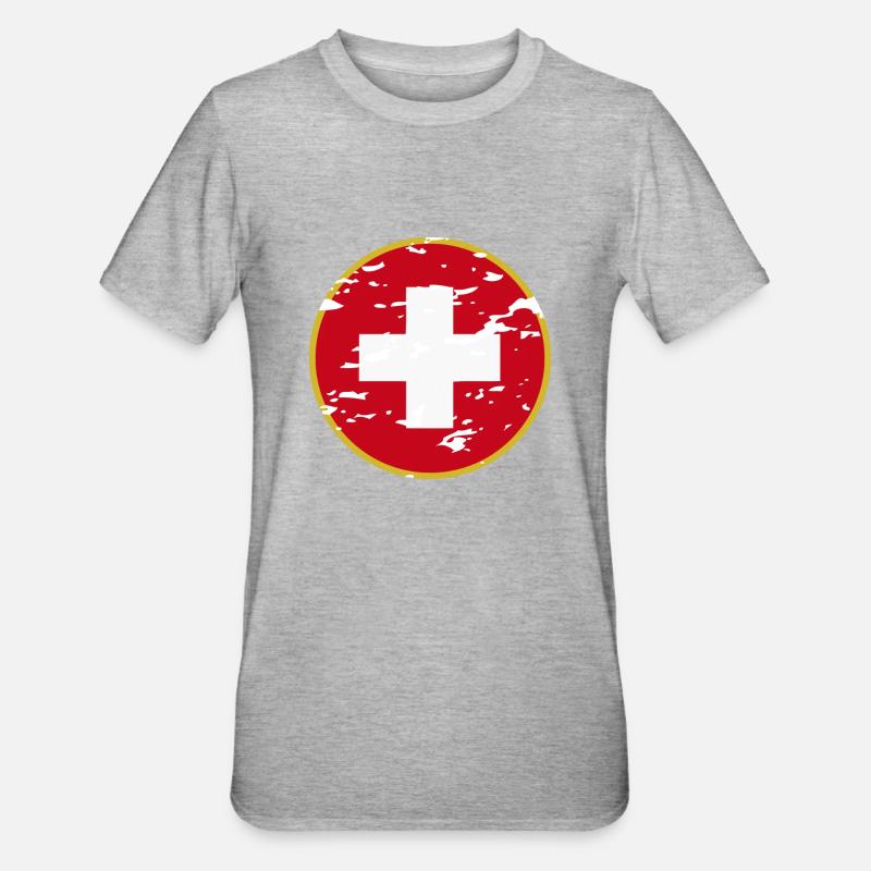 Schweiz-Style: Schweizer Mode - Unisex Polycotton T-Shirt - Grau meliert