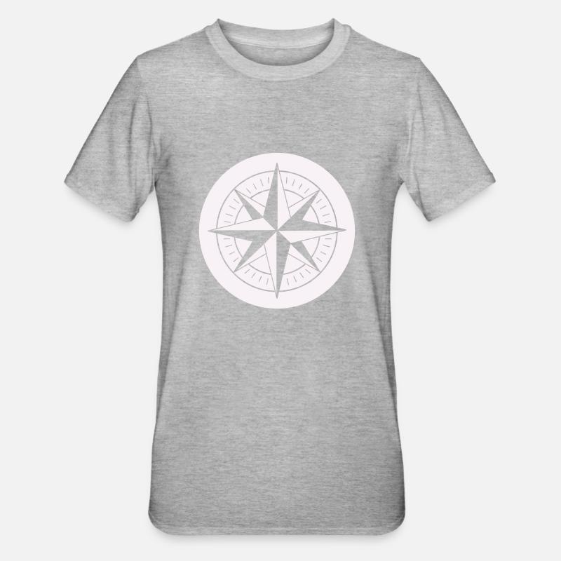 Kompass - Unisex Polycotton T-Shirt - Grau meliert