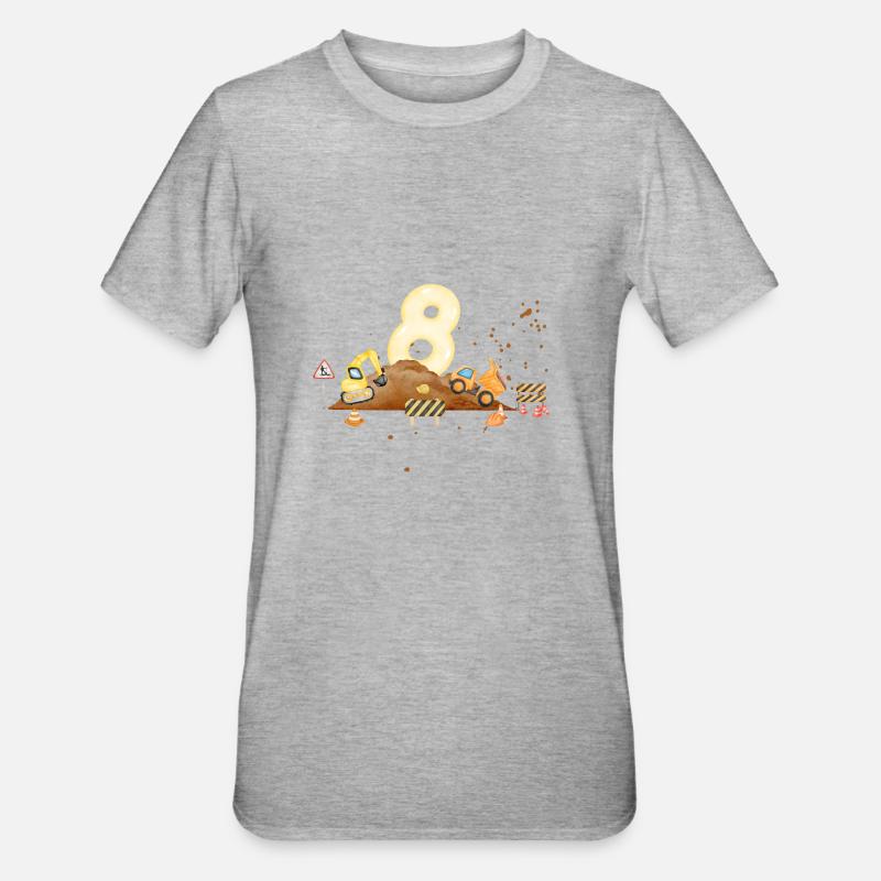 8th Anniversary Construction Site - Unisex Polycotton T-Shirt - heather grey
