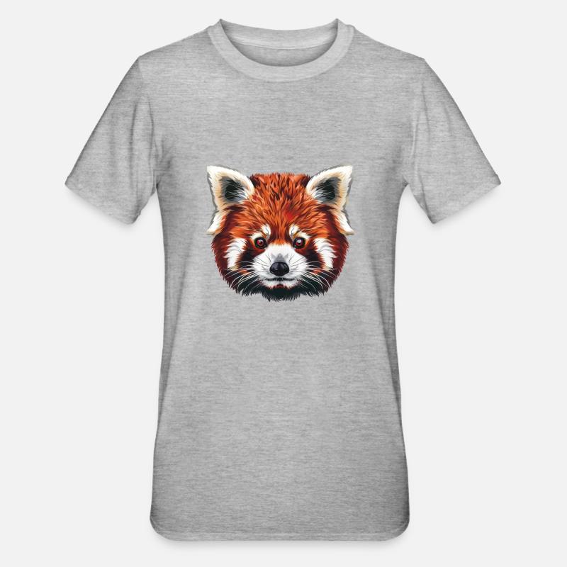 Panda roux Petit panda Panda roux - T-shirt polycoton Unisexe - gris chiné