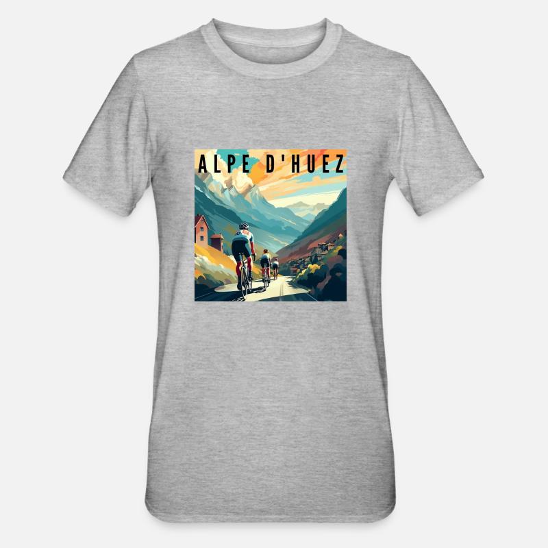 Alpe d'Huez - T-shirt polycoton Unisexe - gris chiné