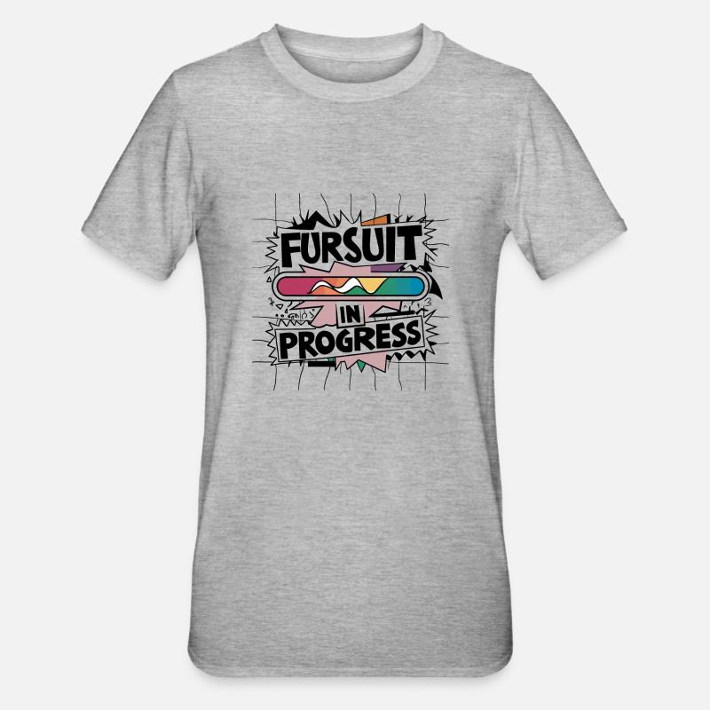 Fursuit en cours – Bientôt terminé ! - T-shirt polycoton Unisexe - gris chiné