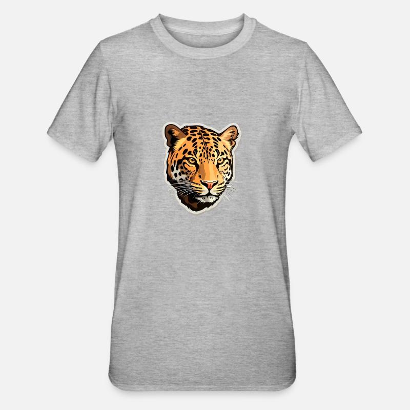 Léopard - T-shirt polycoton Unisexe - gris chiné