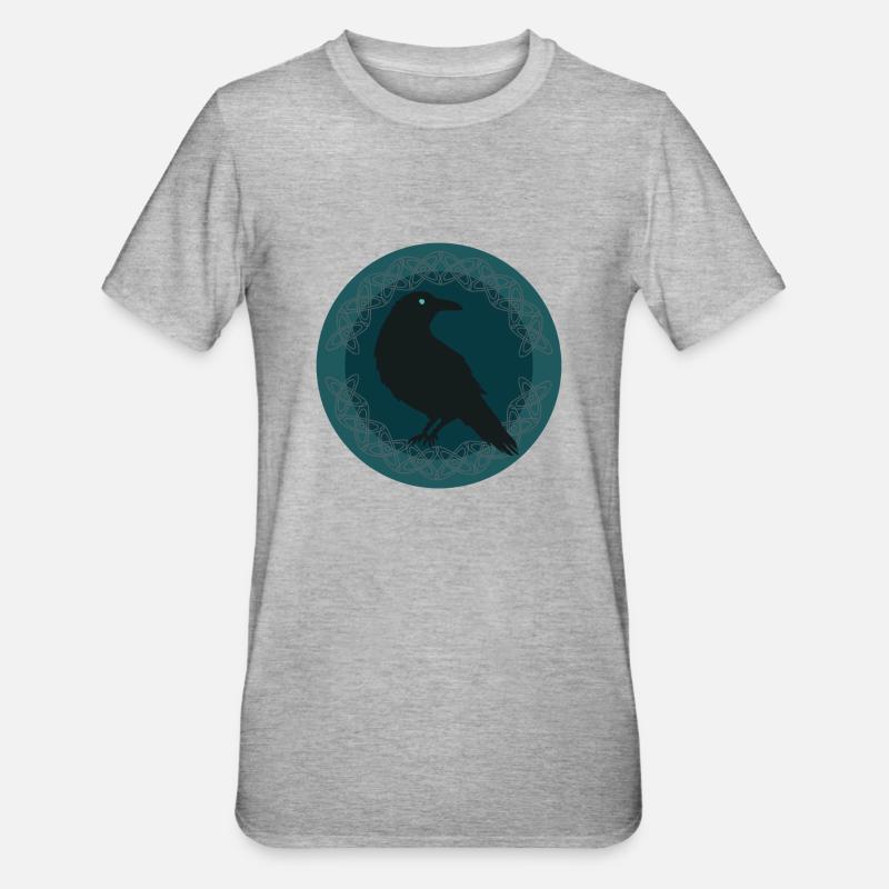 Corbeau Celtique - T-shirt polycoton Unisexe - gris chiné