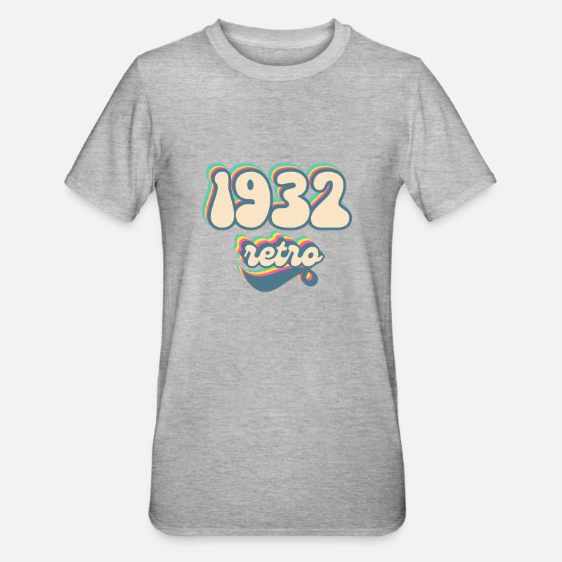 1932 Retro Gift Idea - Unisex Polycotton T-Shirt - heather grey