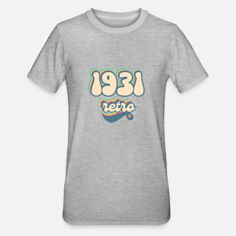 1931 Retro Geschenkidee - Unisex Polycotton T-Shirt - Grau meliert