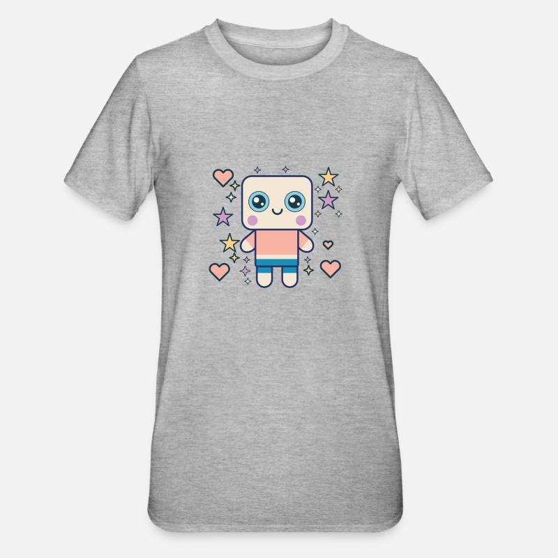 Design « Kawaii Pudding Pop » - T-shirt polycoton Unisexe - gris chiné