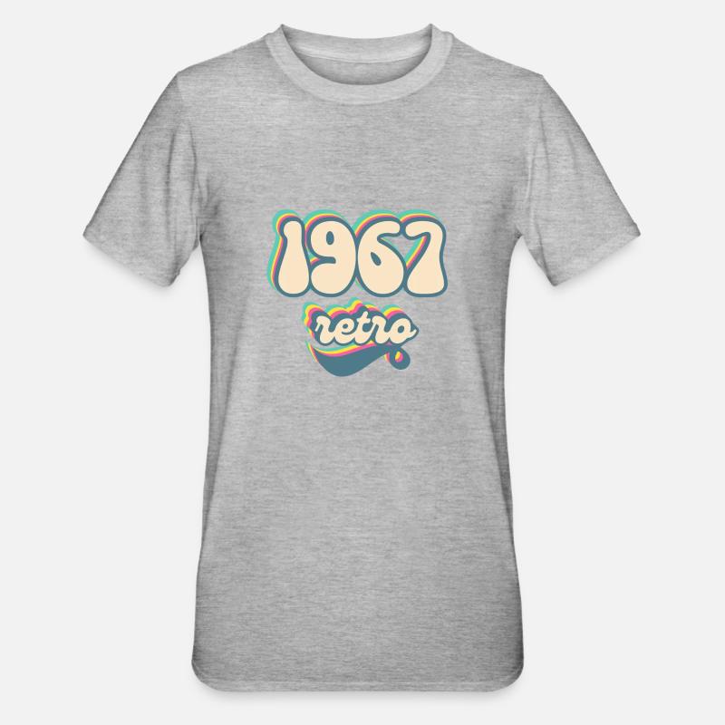 1967 retro idée cadeau - T-shirt polycoton Unisexe - gris chiné