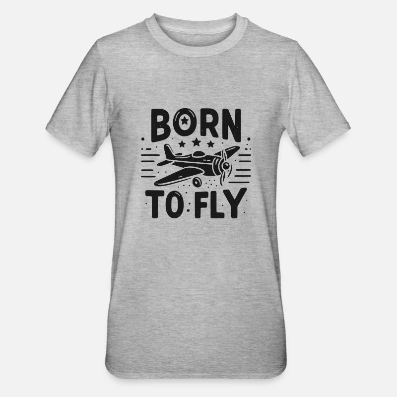 Né pour voler - T-shirt polycoton Unisexe - gris chiné