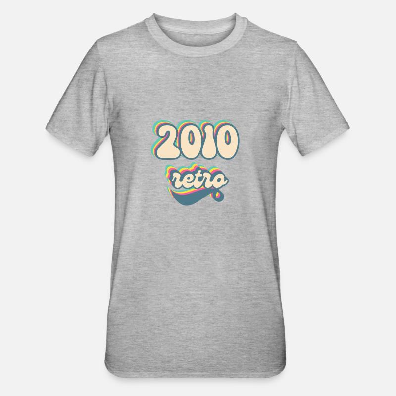 2010 Retro Geschenkidee - Unisex Polycotton T-Shirt - Grau meliert